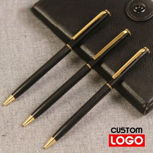 Metal Business Ballpoint Pen DIY Customized LOGO Text Engraving Gift Sign Pen Advertising Pen School Office Stationery Wholesale