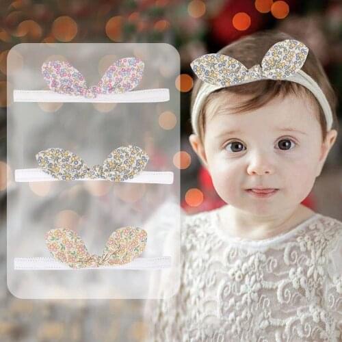 Floral Rabbit Ears Cute Hair Hoop For Kids Baby Girls Turban Hairband Bowknot Girls Bow Headband Hair Head Band Accessories