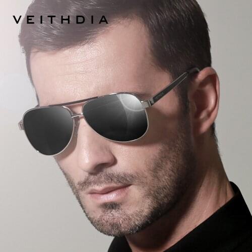 VEITHDIA Sunglasses Men Brand Designer Polarized Glasses Green UV400 Lens Vintage Male Sun Glasses Eyewear Accessories V3152