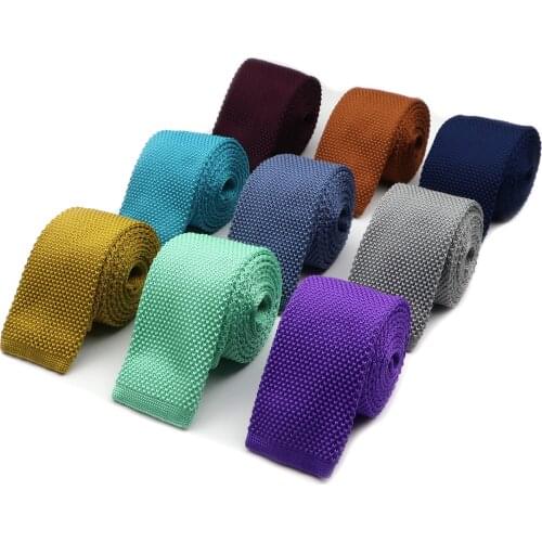 Mens Knitted Solid Color Tie Fashion Skinny Narrow Slim Knit Neck Ties For Men Skinny Woven Designer Cravat