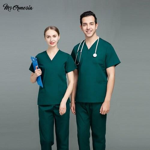 New Women Workwear Beauty Salon Clothes Spa Scrub Shirt Pet Grooming Institution Spa Uniform Scrub Set V-neck Tops/pants Uniform