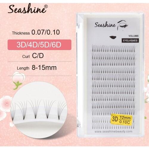 Seashine Lashes Premade Volume Fans 3d/4d/5d/6d Faux Mink Lashes Russian Volume Eyelash Extensions Pre made Lash Extension