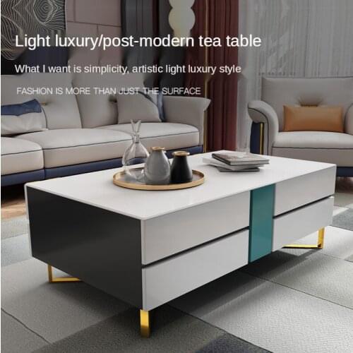Light Luxury Coffee Table Simple Living Room Nordic Baking Varnish Multi-Function Tea Table TV Cabinet Unit Furniture