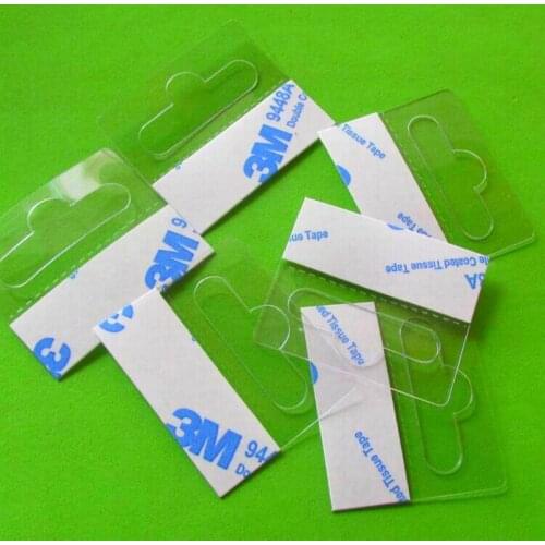 Self-adhesive PEThangers peghook Merchandising Hanger Tabs Round Hole Bulk box bag holder plastic display reinforced sticky hang