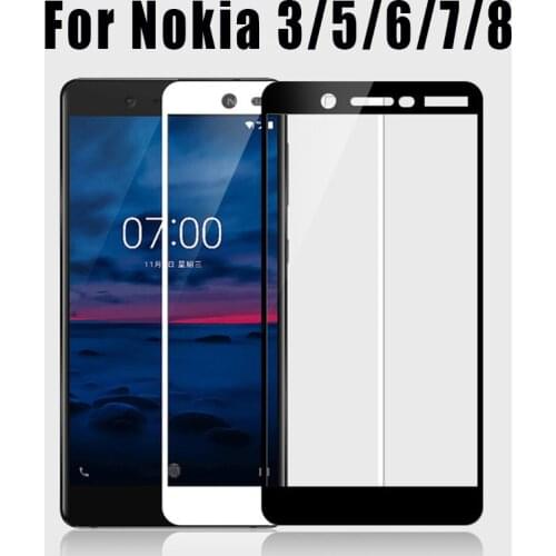 Full cover glass for nokia 5 tempered glass for nokia5 3 6 7 8 9H 2.5D screen protector protective glas protection film protect