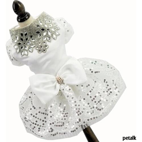 New Luxury Pet Dog Wedding Dresses White Lace Cat Skirt Puppy Princess Dresses for Dog Cat Apparel XS S M L XL