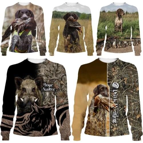 Mamba Top Wild Boar Sweatshirt Men Women Reed Hide 3D Tees Fun Animals Duck Dog Shirts Hunter Hunt Game Field Camouflage Clothes