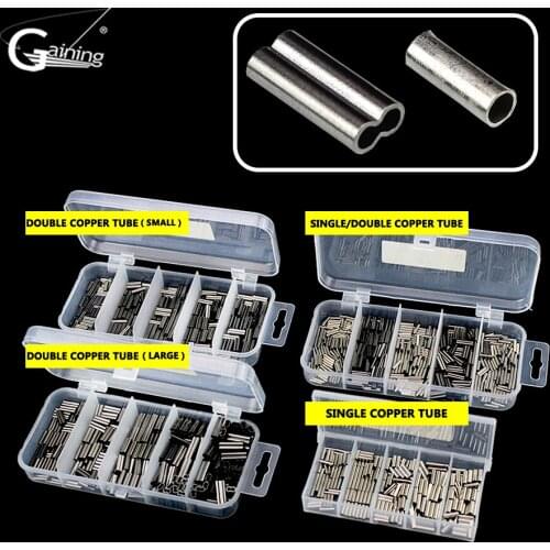 Gaining Mixed Size Round Copper Fishing Line Aluminum Crimp Sleeve Copper Tube 0.8mm-2.6mm Sea Fishing Accessories Line Tube