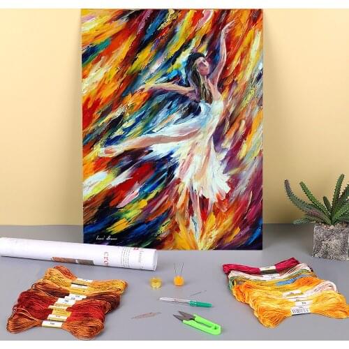 Soul Flight Printed Water-Soluble Canvas 11CT Cross-Stitch DIY Embroidery Kit DMC Threads Craft Needlework Painting Stamped