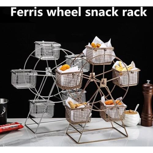 French fries chicken wings Ferris Wheel Food Rack Snack Rack Vintage Party Rotatable Pastry Cupcake Holderr fruit dessert plate