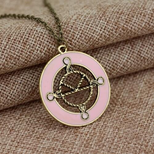 Dongsheng jewelry Kingsman Necklace Charm Pink Enamel The Secret Service Pendant Necklace For Women Fashion Accessories