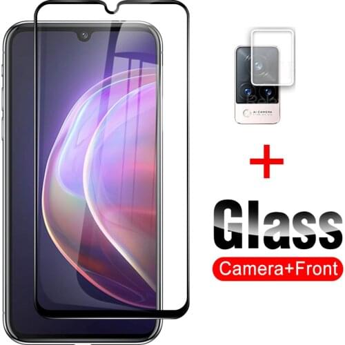 2 in 1 Tempered Glass For Vivo V21 5G/4G v V 21 Camera Lens Glass Transparent Phone HD Safety Screen Full Cover Protective Film