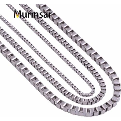 Fashion Vintage Classic Box Chain SteelTone Stainless Steel Necklace for Women And Man Chain Jewelry Gifts