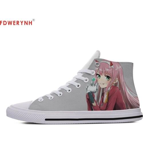 Womens Customized Casual Canvas Shoes Anime DARLING In The FRANXX High Top Shoes Women Breathable Custom Shoes