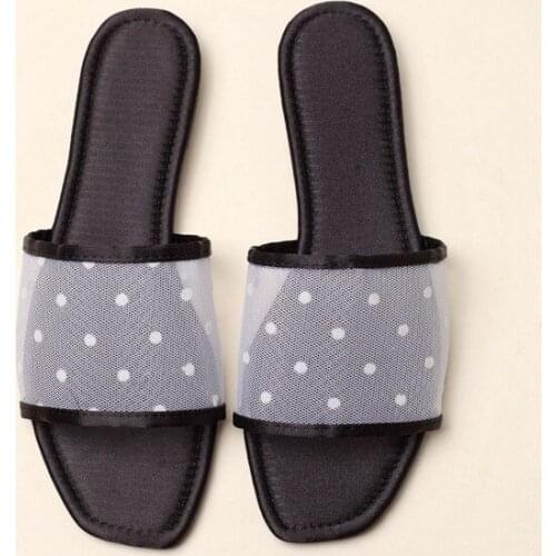 Women Dot Mesh Flat Casual Outdoor Slide Sandal Shoes