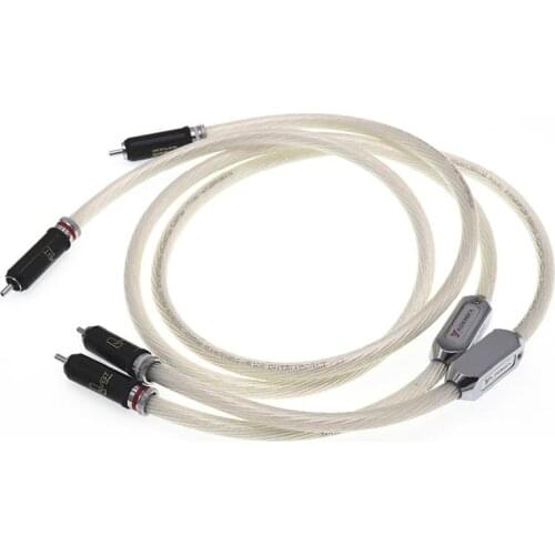 1Pair Hifi Music Beetle Fever Audio Cable RCA Lotus Tube Amplifier Signal Cable 2RCA Male to Male Interconnect Cable