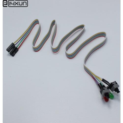 1pcs 50cm Desktop Computer PC Case Power Cable SW Re-starting Switch Reset HDD LED + 2 Non-lock on/off Switch Connector Adapter