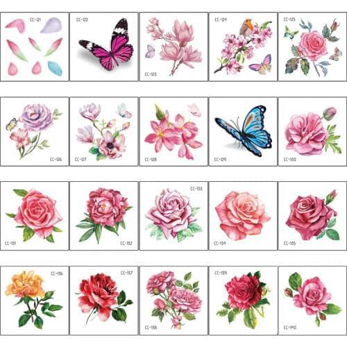 20pcs Children Tattoo Stickers Cartoon Animal Flower Tattoo Sticker Face and Lovely Body Art Fake Tattoo Temporary Waterproof