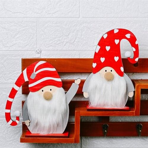 2020 New Christmas Ornament Santa Claus Cute Christmas Decor Wooden Ornament игрушки на елку For Table For Home Decoration