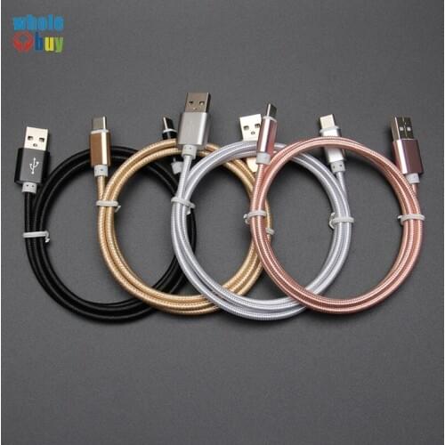 300pcs/lot High quality 0.25M 1.5M 1M 2M 3M Nylon braided 8pin Micro USB Type C Data Sync Charger Cable for iphone 8 Sony Nokia