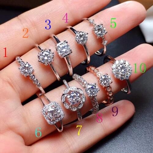 5*5mm size glitting moissanite gemstone ring real 925 silver jewelry engagement ring for wedding shiny better than diamond gift