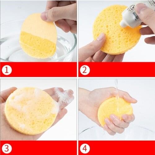 50pcs Compressed Facial Sponges Round Makeup Removal Tool Natural Wood Pulp Cosmetic Spa Sponge for Face Cleansing