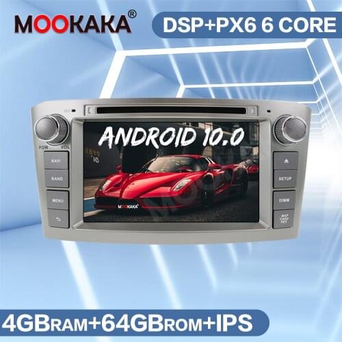 Android 10.0 Car Radio DVD Player GPS Navigation for Toyota Avensis T25 2003-2008 PX6 4G+64GB DSP Auto Stereo Head Unit WIFI BT