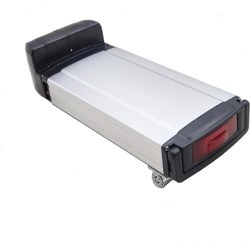 Free shipping lithium ion battery 36v 10ah rear rack style lithium electric bike battery with BMS and 2A charger
