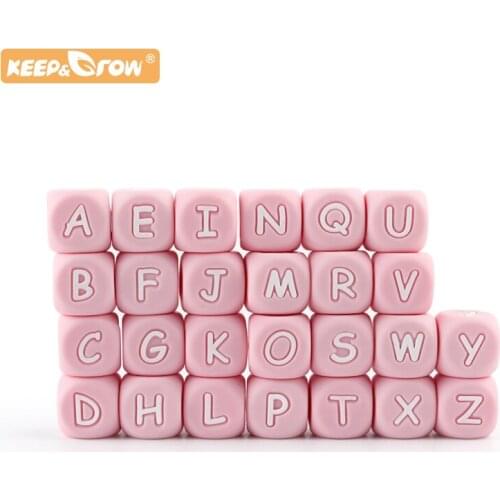 Keep&Grow 45pcs Baby Silicone Letter Beads For BPA Free baby nursing Chewable Beads Nipple Chain Teething Necklace Food Grade