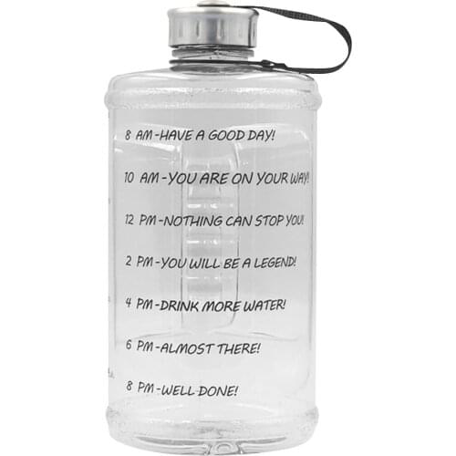Gallon Water Bottle Fitness Workout with Time Marker Drink Large 73OZ Capacity Plastic Drinking Bottles Portable kettle
