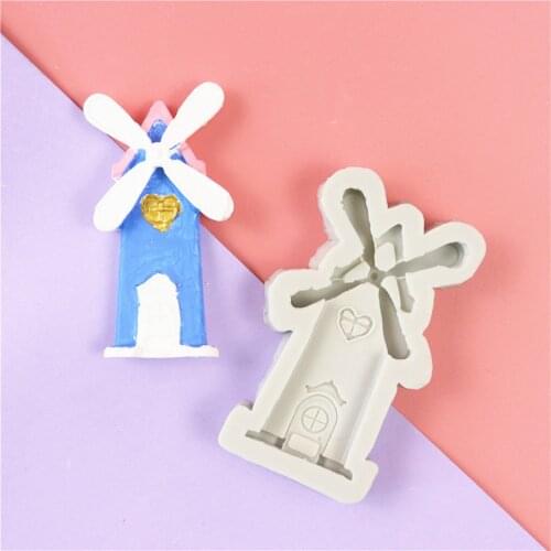 Birthday Cake Decorating Tools Dutch windmills Border Silicone Cake Molds Cupcake Fondant Candy Clay Chocolate Moulds FM2058