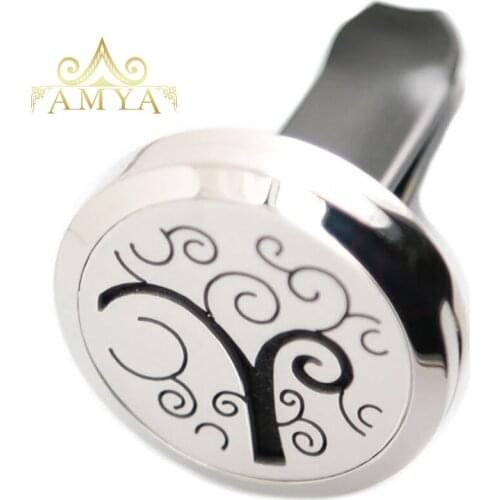 Tree of Life Ocean 30mm Diffuser 316 Stainless Steel Car Aroma Locket Essential Oil Car Diffuser Lockets Free 40Pcs Felt Pads