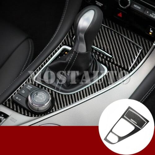 For Infiniti Q60 Coupe Carbon Fiber Console Gear Box Frame Cover Trim 2013-2019 2pcs Car Accessories Interior Car Decor Car Trim