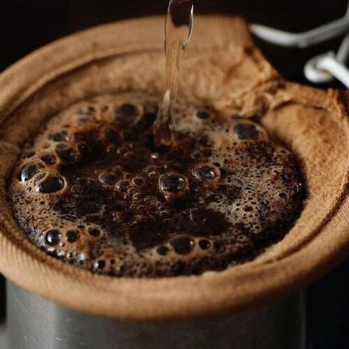 New Portable 1PC Reusable Coffee Filter Bag Stainless Steel Handle Flannel Cloth Strainer Dropping Pot Mesh Basket Tools