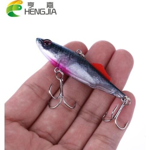 HENGJIA 1Pcs Full Swimming Layer Sea Fishing VIB 7cm/16.5g Fishing Lures Plastic Sinking Bait Hook Hard Artificial Fishing Bait