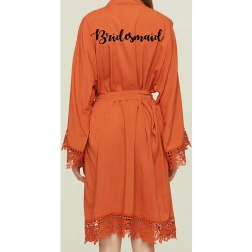 Rayon Cotton Lace Robe Bride Bridesmaid Robes Bridal Robe Bathrobe Mother of The Bride Gown