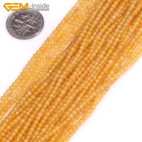 Gem-inside Round Jades Agates Coral Stone Beads Tiny Small Spacer Seed Beads For Jewelry Making 2mm 15inches DIY Jewellery