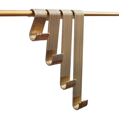 10Pcs/set Golden S Shape Hook Sliver Home Storage Store Tools Wardrobe Shelf Small Large Long Fashion Portable Decoration Hook