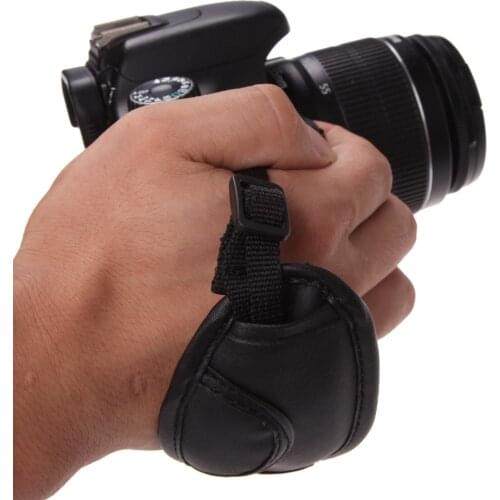 Hot Black Hand Grip Camera Strap PU Leather Hand Strap For Dslr Camera for Sony Olympus Nikon Canon EOS D800 D7000 D5100 D3200