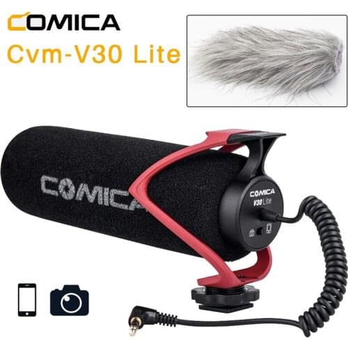 Comica CVM-V30 LITE Video Microphone Super-Cardioid Condenser On-Camera Shotgun Microphone for Nikon Canon Sony iPhone Huawei