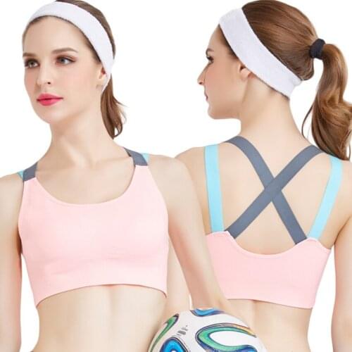 Lovely Push Up Sports Bra For Women Beauty Back Cross Straps Wireless Comfy Gym Bra Yoga Underwear Active Wear Fitness Top