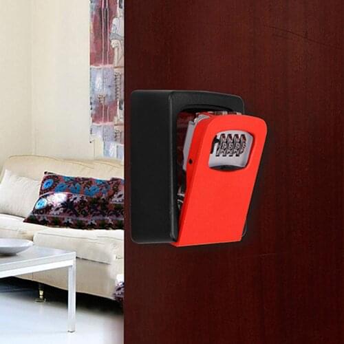 Wall Mounted 4 Digit Combination Password Code Lock Safe Key Storage Holder Box