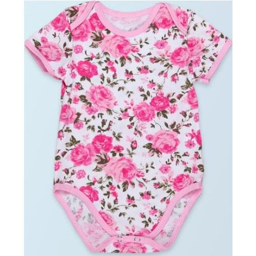 New Rosette Baby Girl Clothes Newborn Cotton jumper Cute Kids short sleeve Flower Rompers jumpsuit Newborn boutique outfit