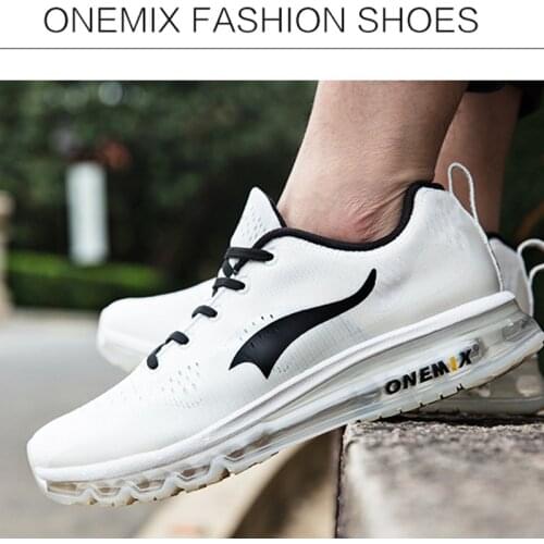 ONEMIX Fashion Running Shoes for Men Sneakers Air Cushion Leather Jogging Footwear Outdoor Walking Fitness Trainers Sports Shoes