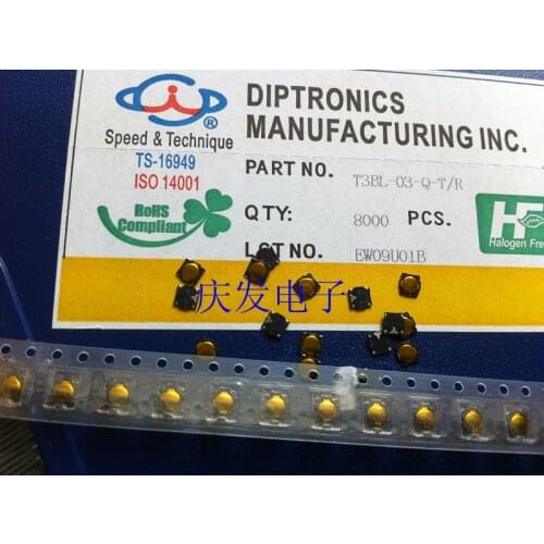 Original new 100% import DIP T3BL-03-Q-T/R thin film switch 3.7*3.7*0.35 light touch film switch