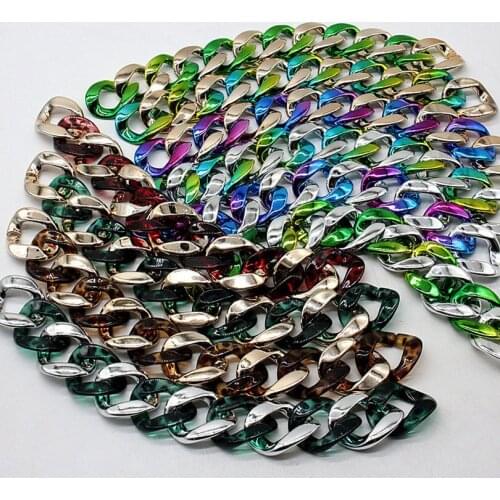 Plastic Lady handbag straps top handle stripe chain phone case chains high quality plastic chain rubber touching hot design