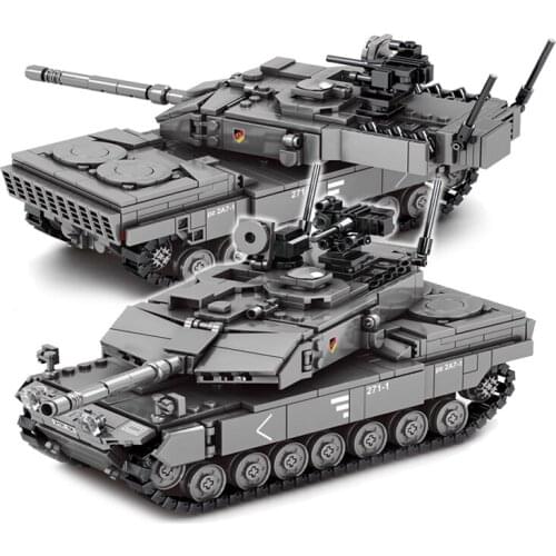 Mould King 898pcs Leopard 2 A7 Main Battle Tank Building Blocks Modern Military Bricks Set Model DIY Toys for Children Kid Gifts