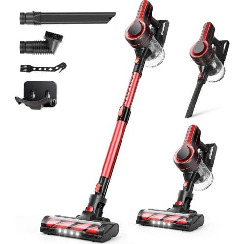 MOOSOO K17U Cordless Vacuum Cleaner 24KPa Powerful Suction 250W Brushless Motor 4in1 Stick Vacuum for Home Hard Floor Carpet Pet