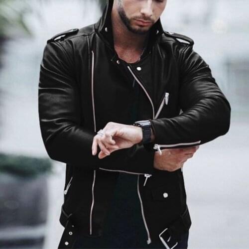 S-5XL Large Size Leather Jackets Men Autumn Long Sleeve Stand Collar Jackets Winter Zipper Black Wine Red Faux Leather Coats