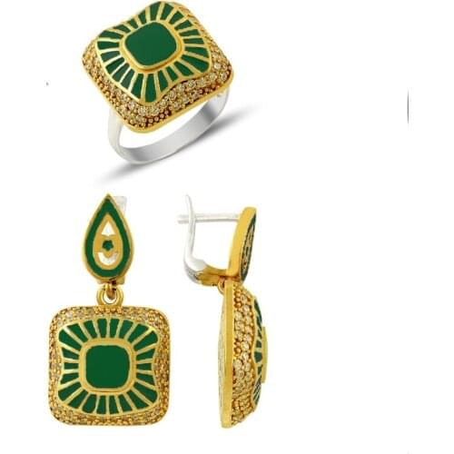 Silver 925 Sterling Enamel Authentic Set